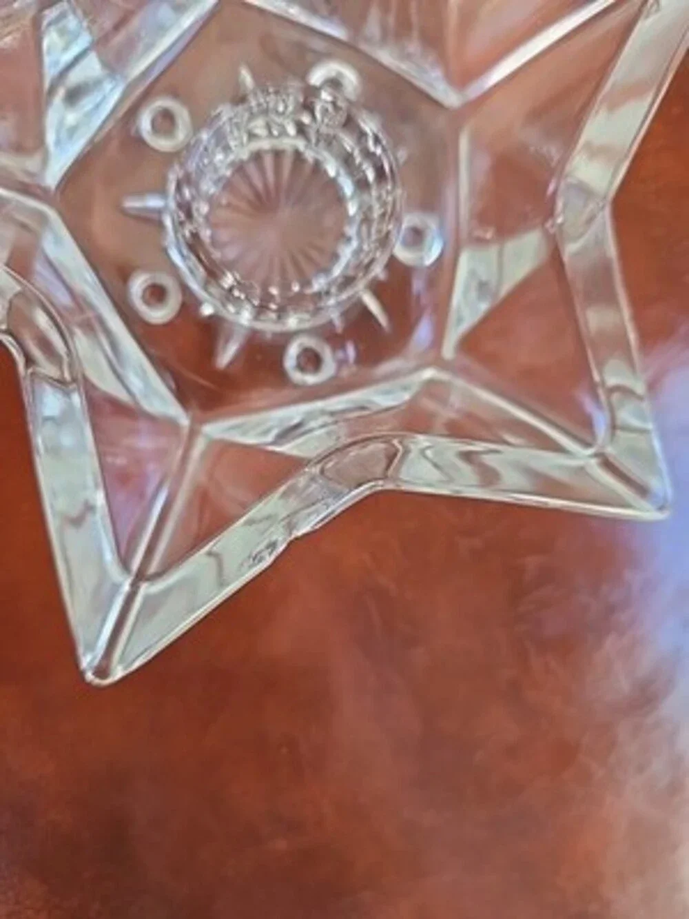 Glass Star Candle Stick Holder, Vintage Candle Holder - Set Of 2